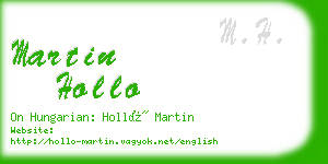 martin hollo business card